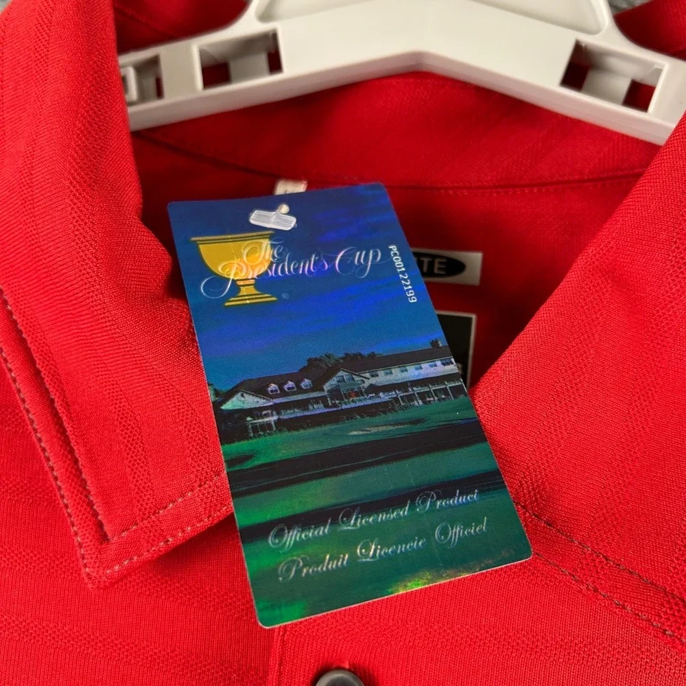 Adidas Climalite Mens Red‎ The Presidents Cup Golf Polo Shirt XL NWT